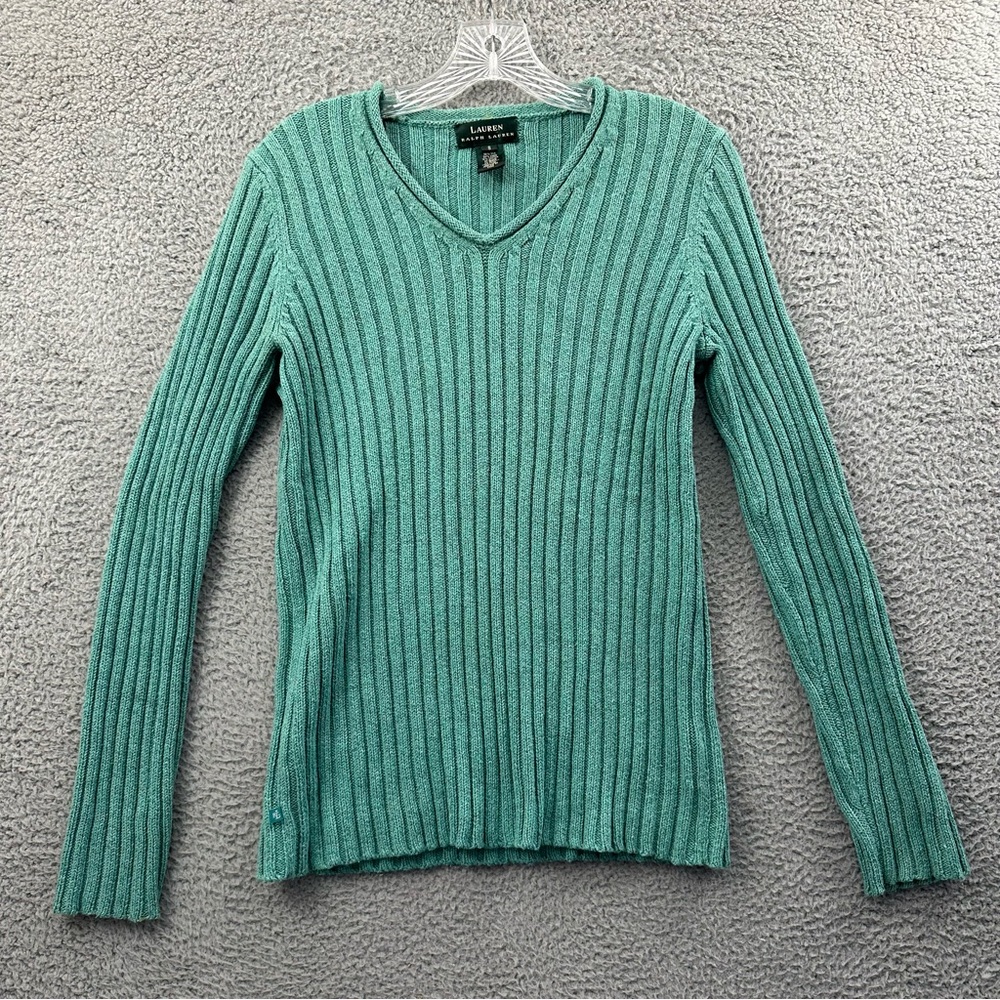 Vintage Lauren Ralph Lauren Silk Linen Knit Sweater Ribbed Preppy Y2K Women' S‎
